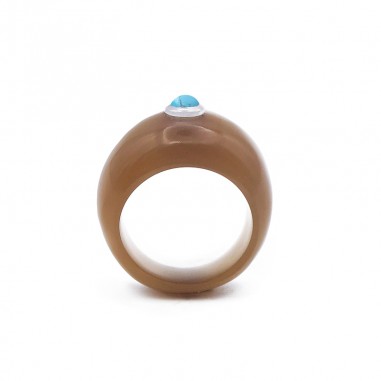 Bague jonc en corne claire - pierre...