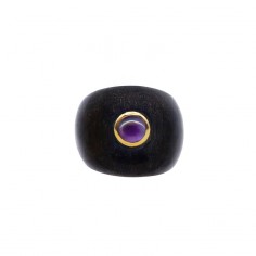 Bague en corne foncée -...