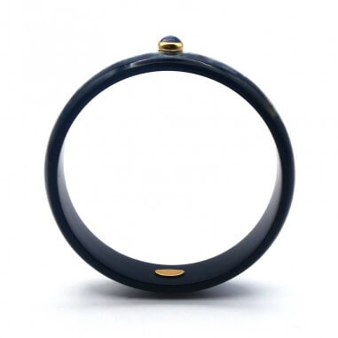 Jonc en corne foncée 15mm serti...