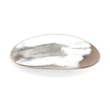 Barette ovale en corne grand modèle