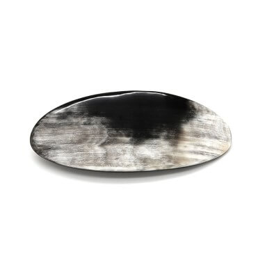 Barette ovale en corne grand modèle