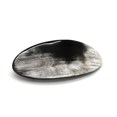 Barette ovale en corne grand modèle