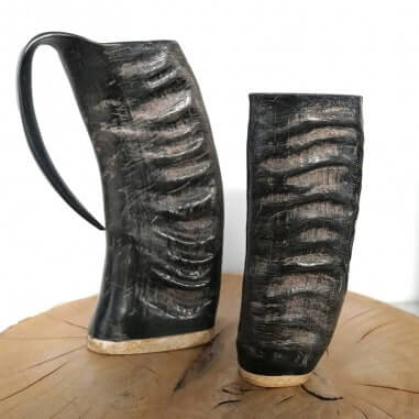 Buffalo horn drinking mug - 50cl