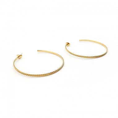 Gold-plated hoop earrings - Anna