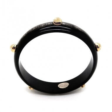 Jonc en corne foncée 15mm serti...