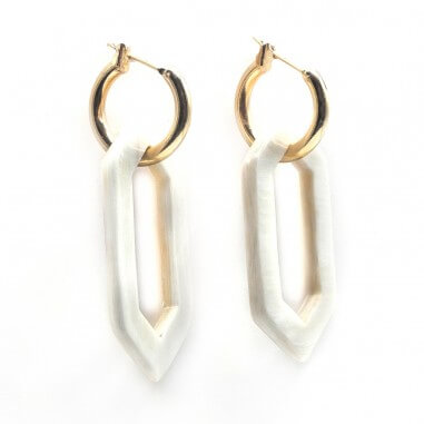 Gold plated earrings - hexagonales L...