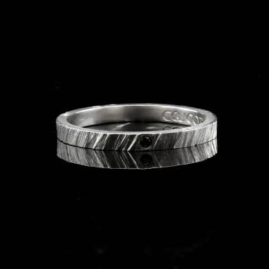 Fine diamond wedding band in silver -...