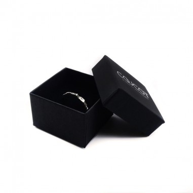 Fine black diamond wedding band -...