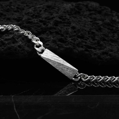 Bracelet for men in silver - Tungsten