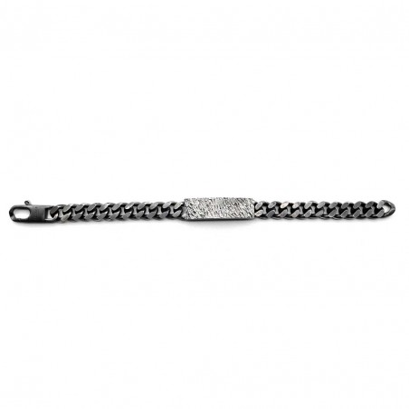 Photo sur fond blanc de la gourmette homme en argent modèle Hypérion en position ouverte.