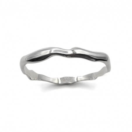 Photo sur fond blanc du jonc en argent modèle Halo L vue de dessus.