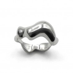 Photo sur fond blanc de la bague vague Halo vue de dessus.