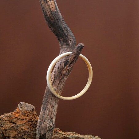 Photo mood sur une branche de bois du jonc en corne claire 5 mm.