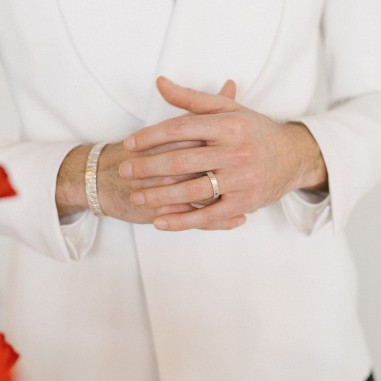 Men's wedding ring with black diamond...