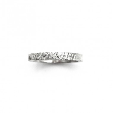 Photo sur fond blanc de l’alliance originale en argent modèle Tungstène vue de dessus.