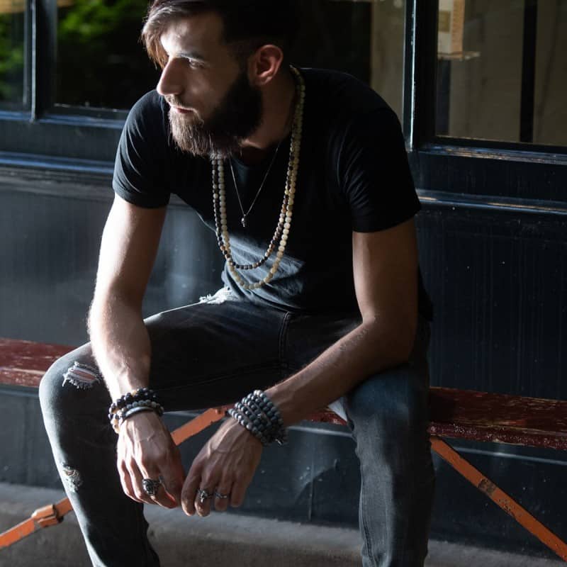 Triple bracelet- 1 beads skull