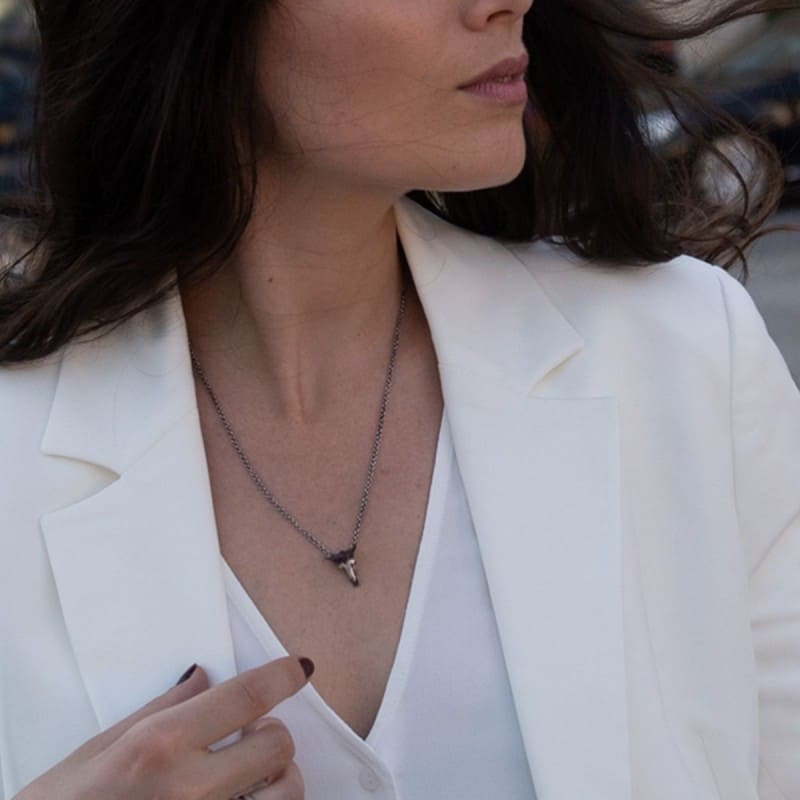 Silver buffalo necklace - S