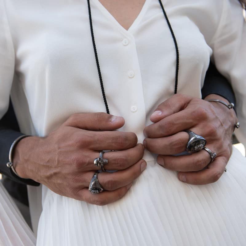 Bague tête de mort en argent - L