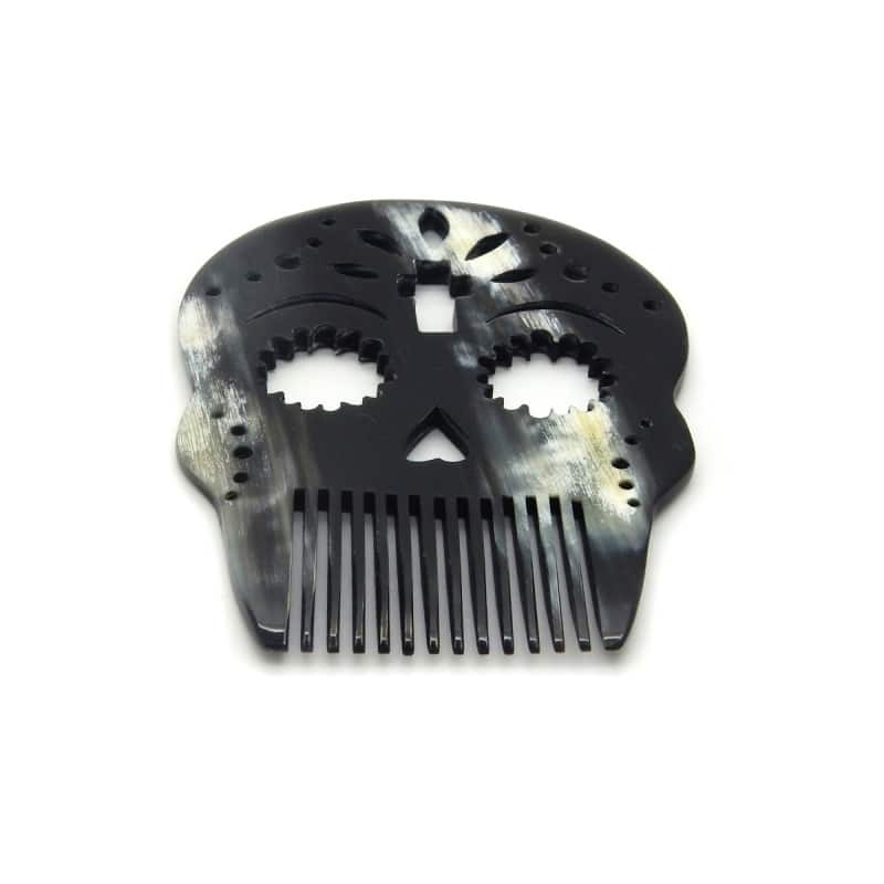 Calavera Croix - Peigne en corne