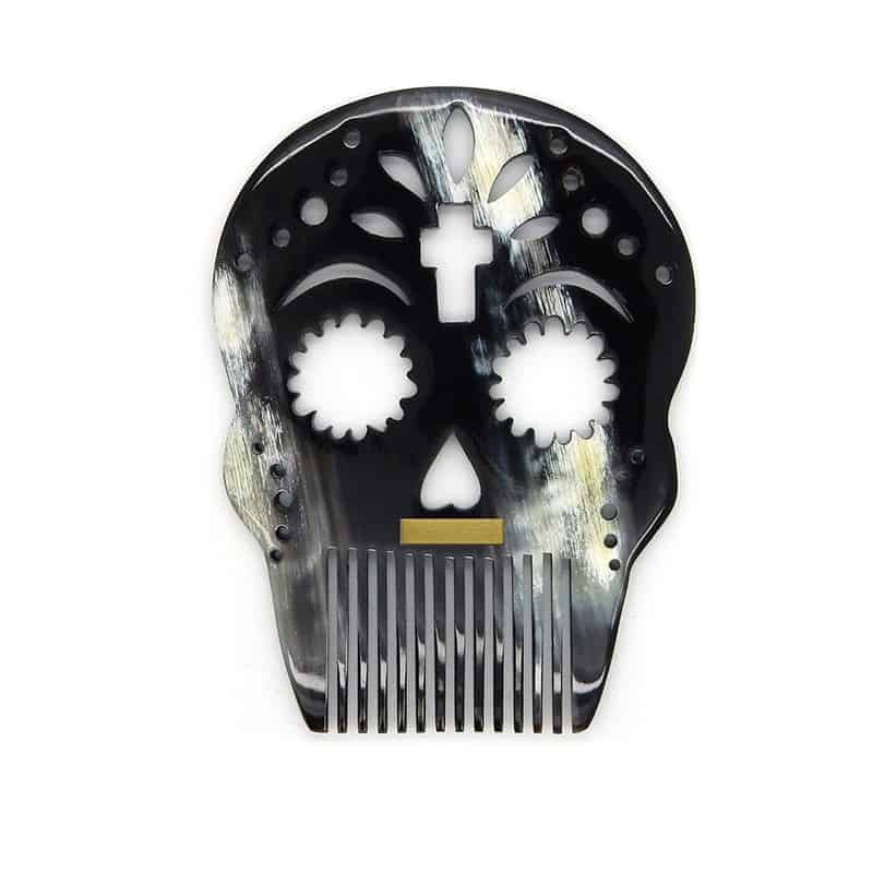 Calavera Croix - Peigne en corne