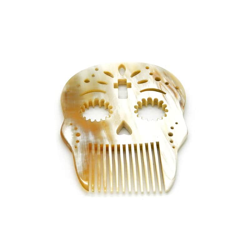 Calavera Cross Skull - Horn comb