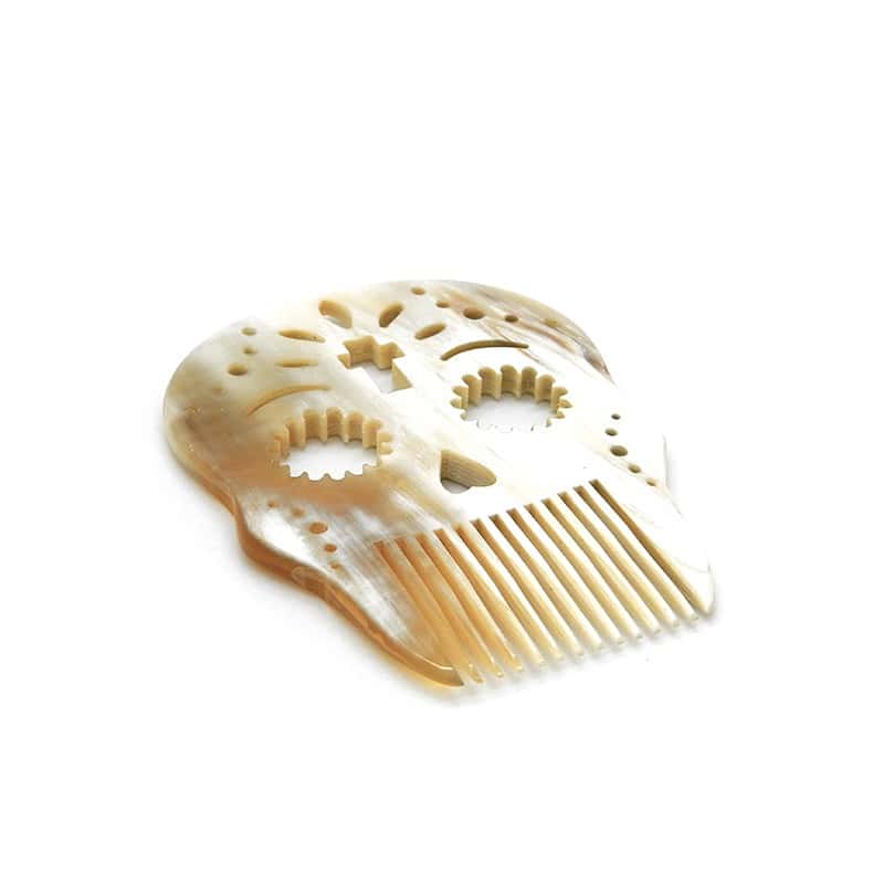 Calavera Cross Skull - Horn comb