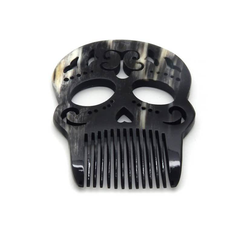 Calavera Arabesque - Peigne en corne