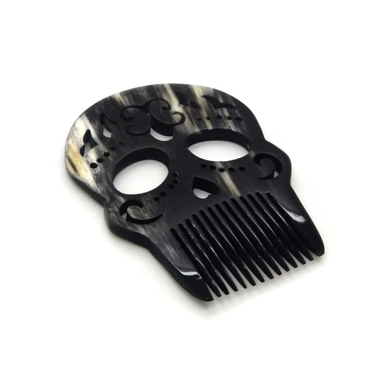 Calavera Arabesque - Peigne en corne