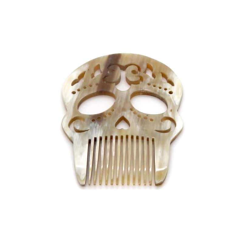 Calavera Arabesque - Peigne en corne