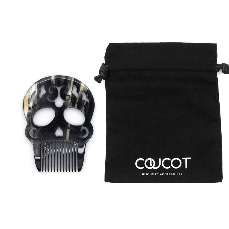 Calavera Arabesque - Peigne en corne