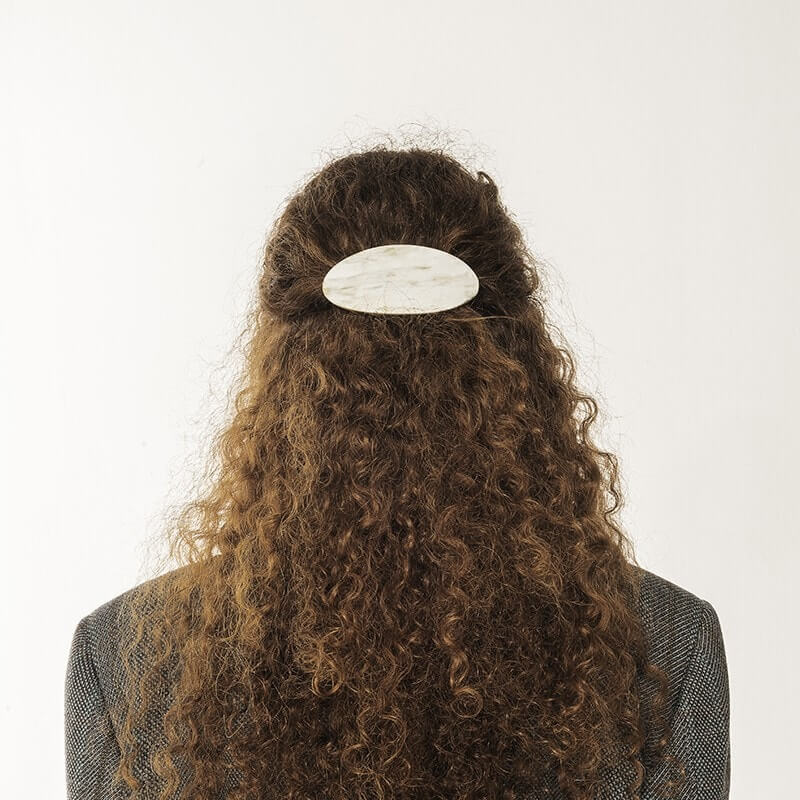 Barrette en corne - ovale L