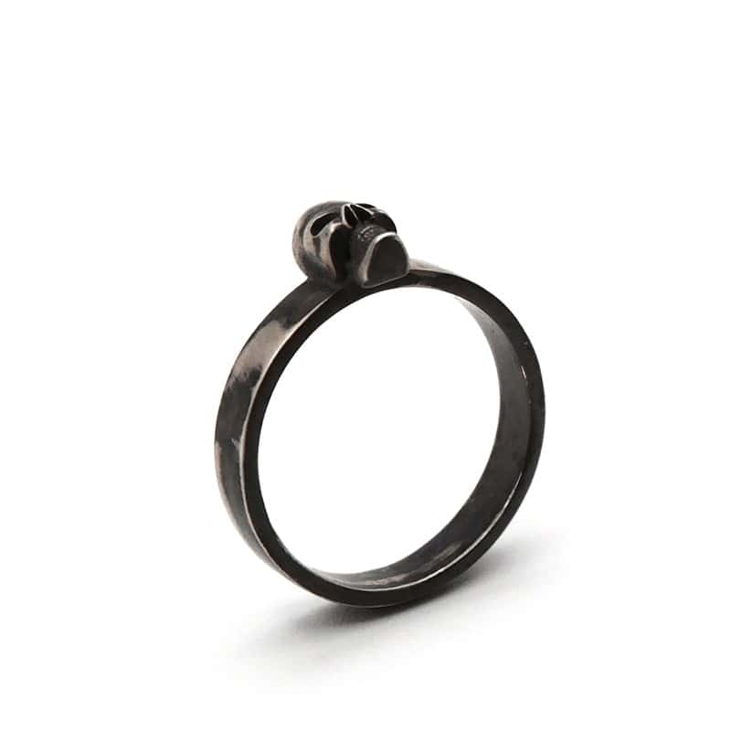 Bague tête de mort en argent - S