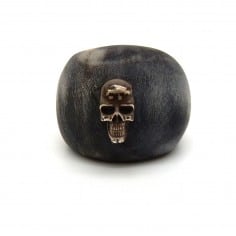 Horn skull ring - S