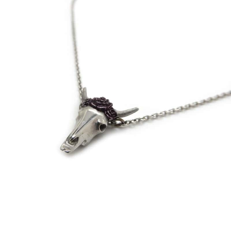Silver buffalo necklace - S