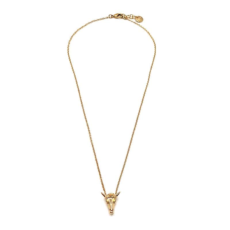 Collier tête de buffle en argent-S