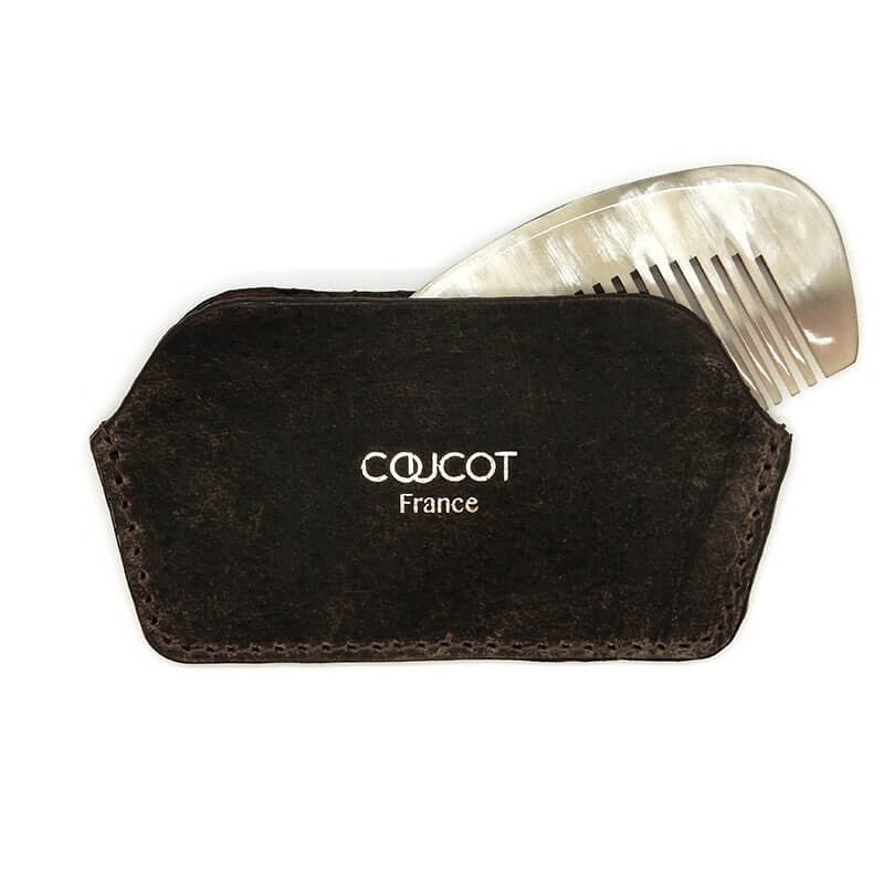 Leather case comb Le Voyageur