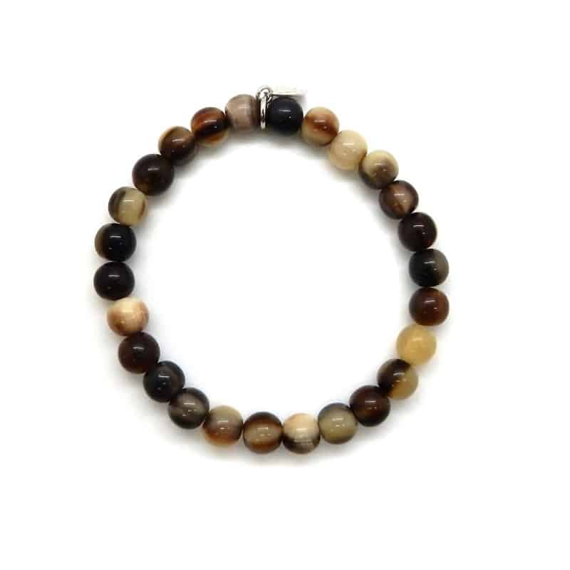 Bracelet élastique perles en corne...