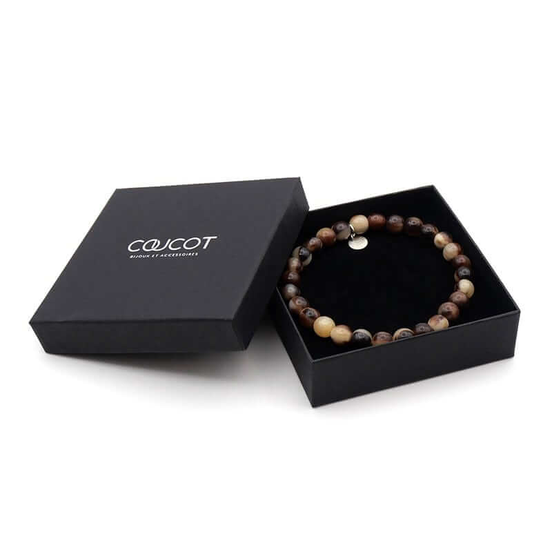 Bracelet élastique perles en corne...