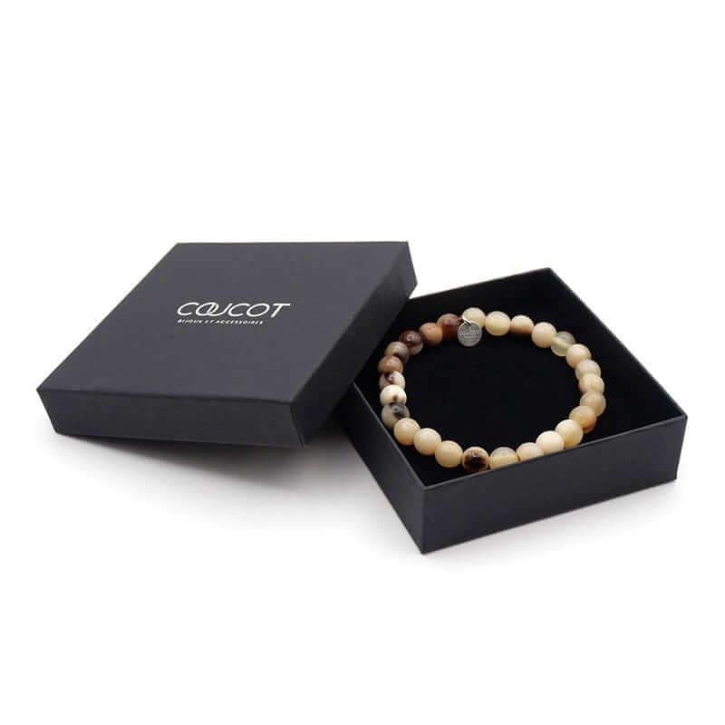 Bracelet élastique perles en corne...