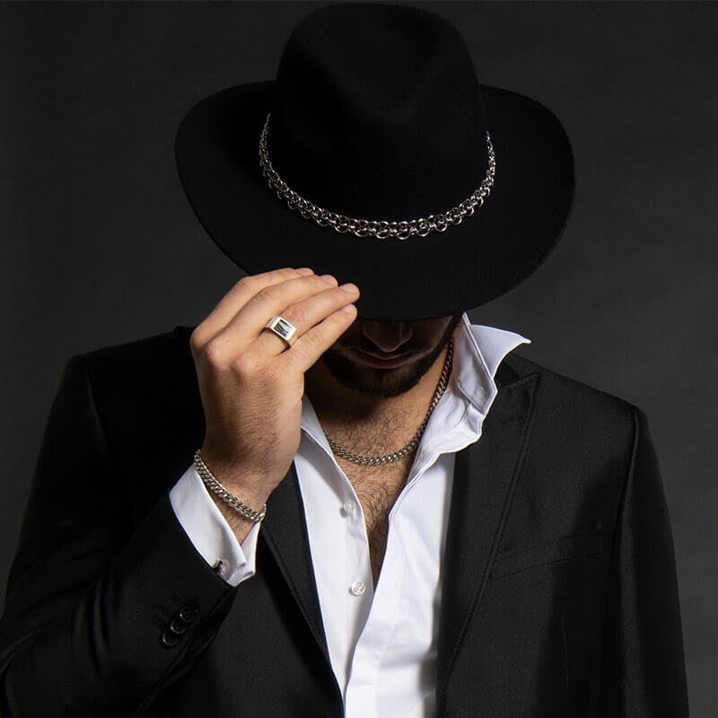 Collier cuban link - Full Titanium