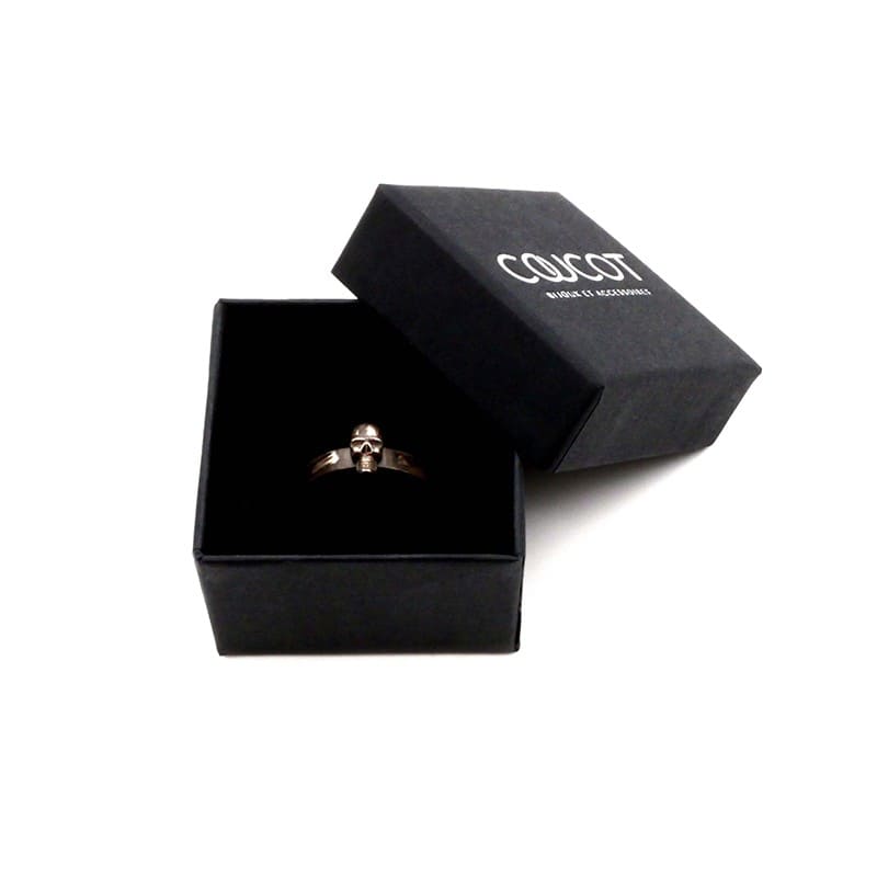 Bague tête de mort en argent - S
