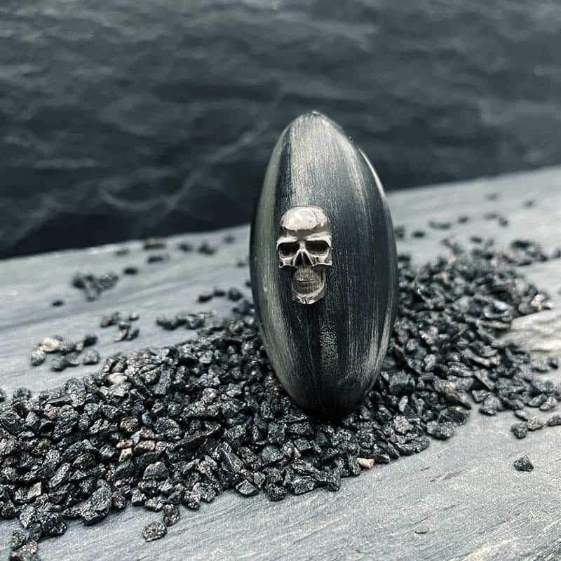Horn skull ring - L