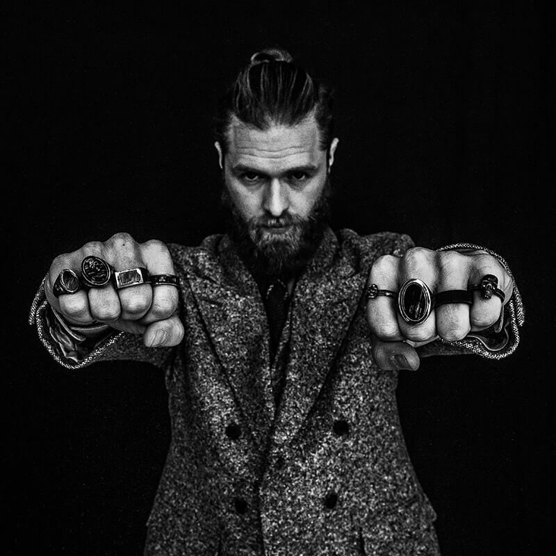 Bague tête de mort en argent - L