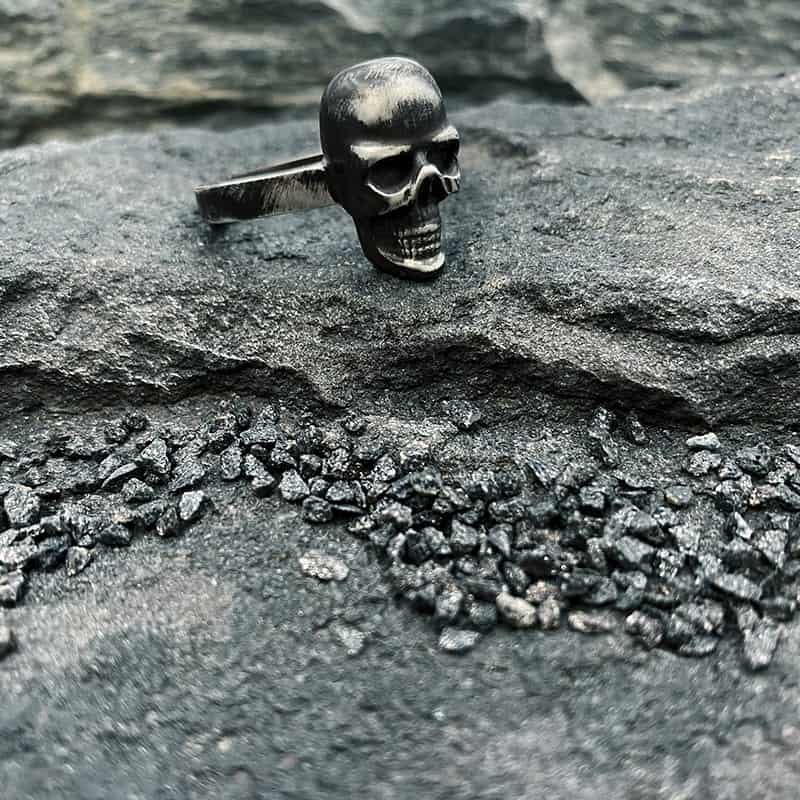 Skull silver ring - L