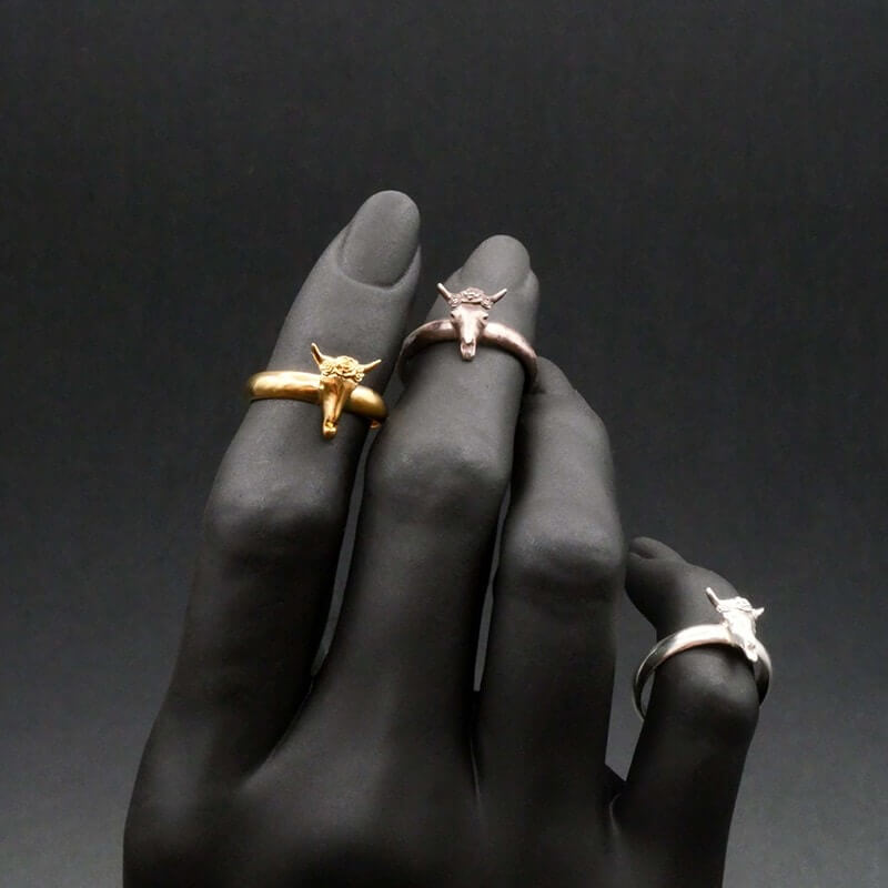 copy of Silver buffalo skull ring