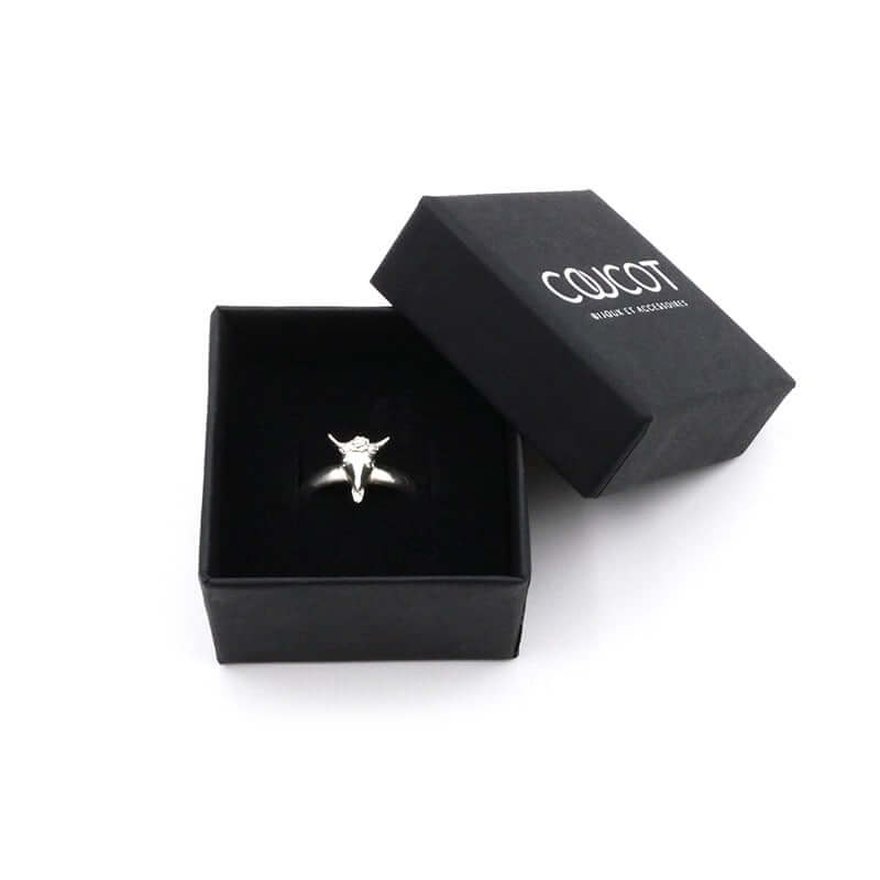 copy of Silver buffalo skull ring