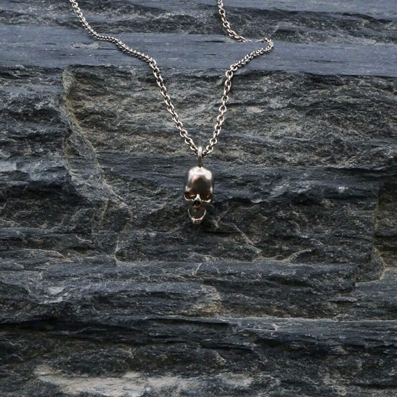 Collier tête de mort en argent - S