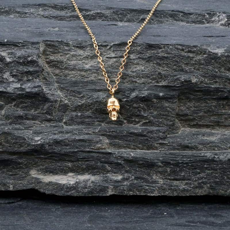 Collier tête de mort en argent - S