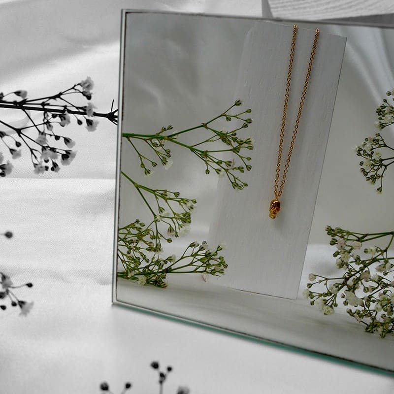 Collier tête de mort en argent - M
