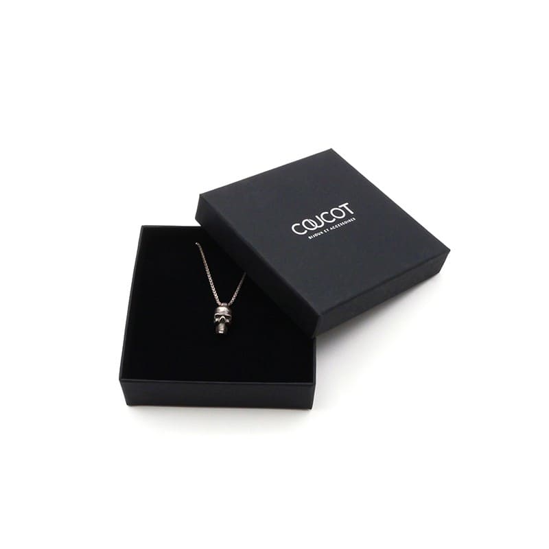 Collier tête de mort en argent - M